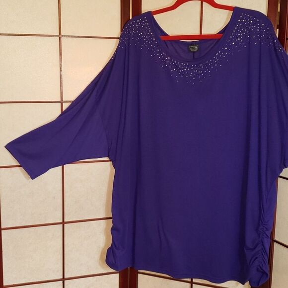 Faded Glory Purple Plus Size Top - Picture 2 of 7